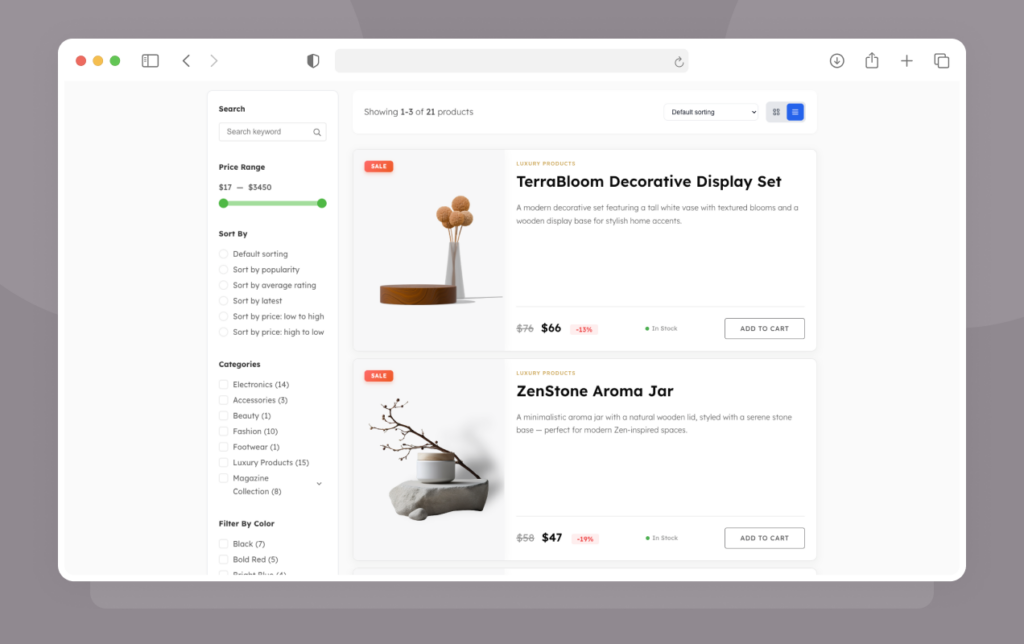 Editorial – List with Filter
