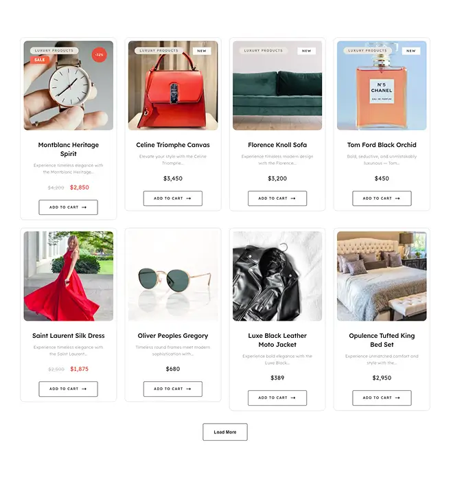 Luxury Product Grid – Load More