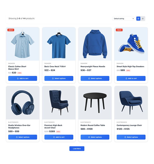 Modern Product Grid – Load More