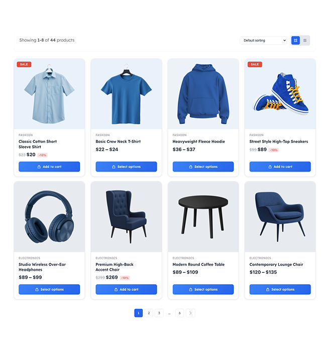 Product Grid – Modern 4 columns - Gutenberg