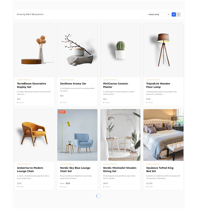 Product Grid – Editorial Block (Tabs for List & Grid)