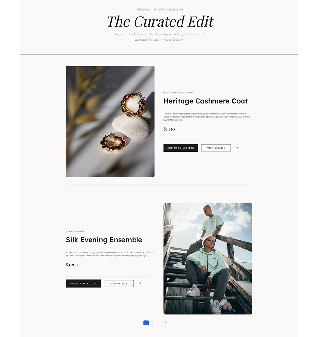 Product Grid – Magazine Block (Curated Editorial Showcase)