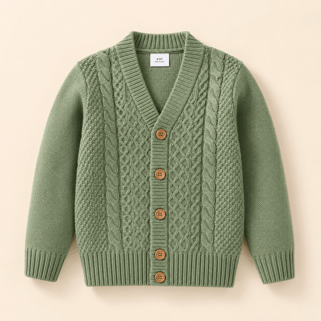 Sage Knit Kids Cardigan